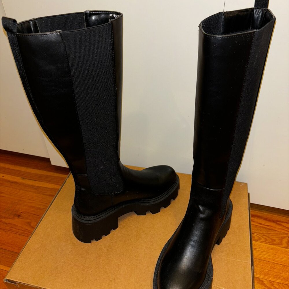 ZARA Threaded Knee High Boots - Picture 3 of 4